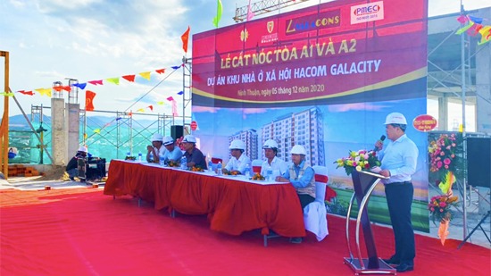 Cất nóc 2 Block A1, A2 - HACOM GALACITY - Ninh Thuận